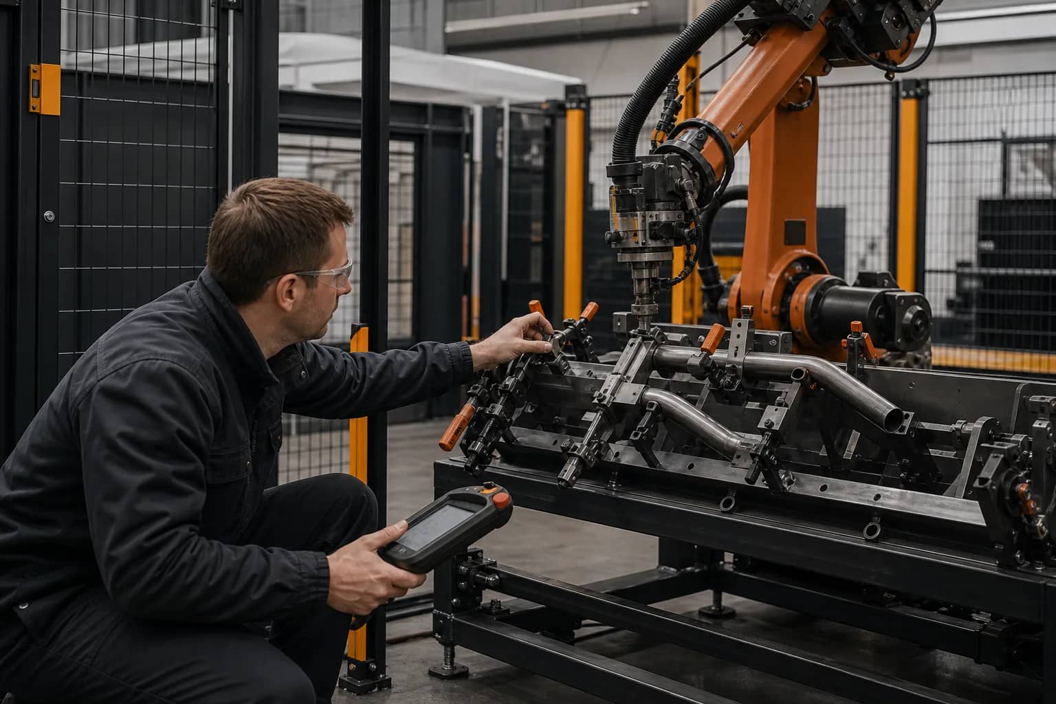 Célula robot completa en puesta en marcha