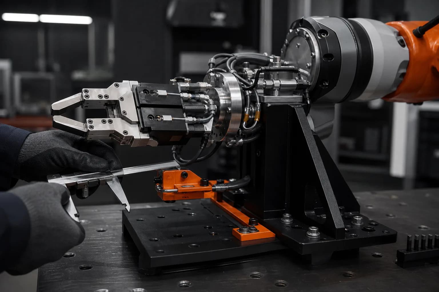 Custom EOAT & Robot Base in its intended industrial application