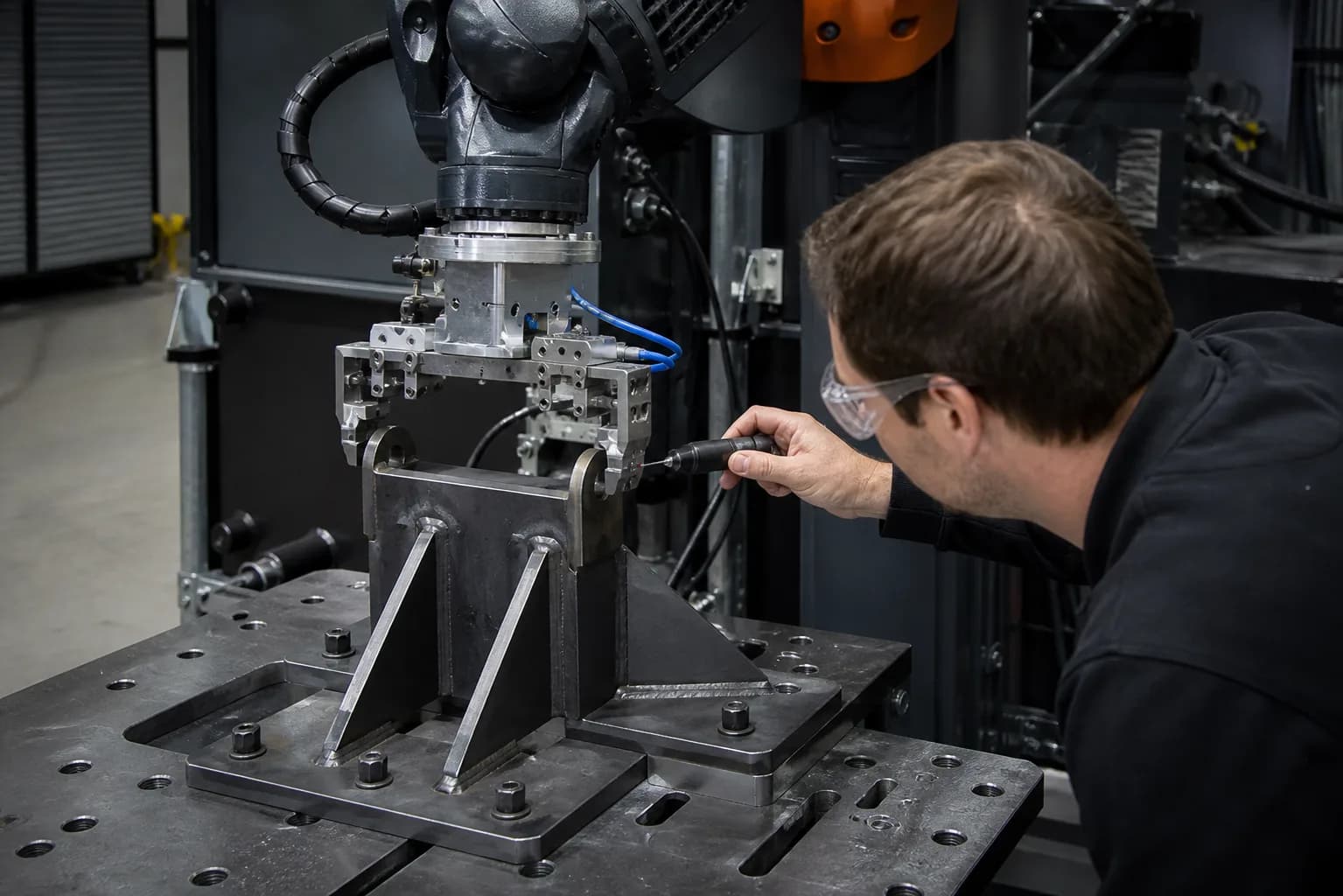 Custom EOAT & Robot Base shown in its intended application