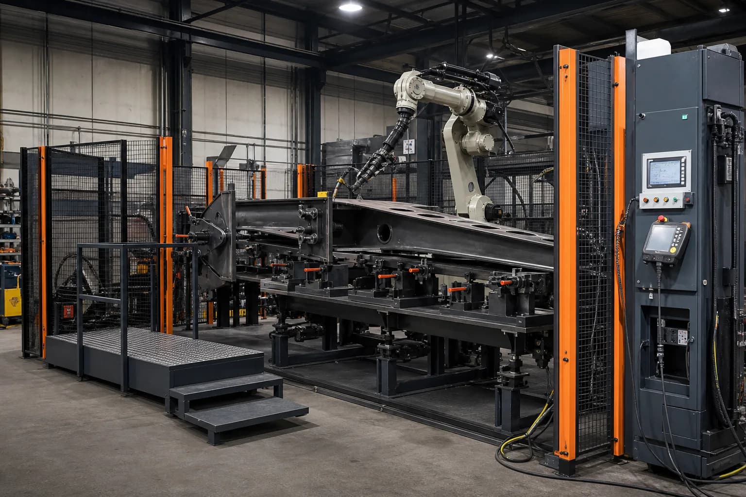 Yaskawa AR2010 Welding Robot Platform integrated with adjacent cell equipment
