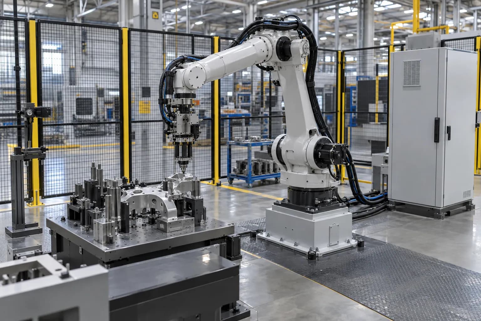Robot fixture and transfer commissioning context
