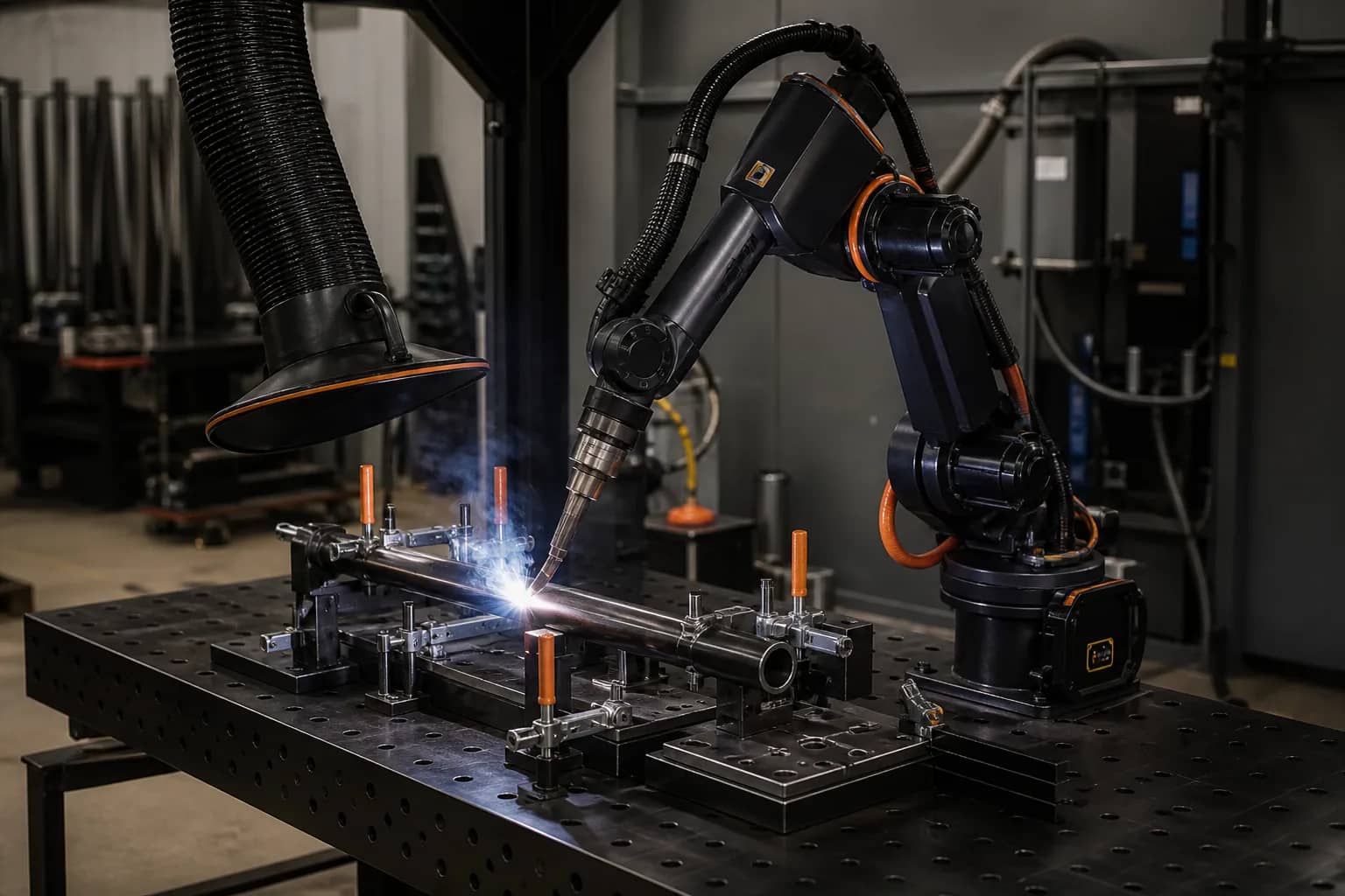 Plataforma de robot de soldadura Yaskawa AR1440 in its intended industrial application