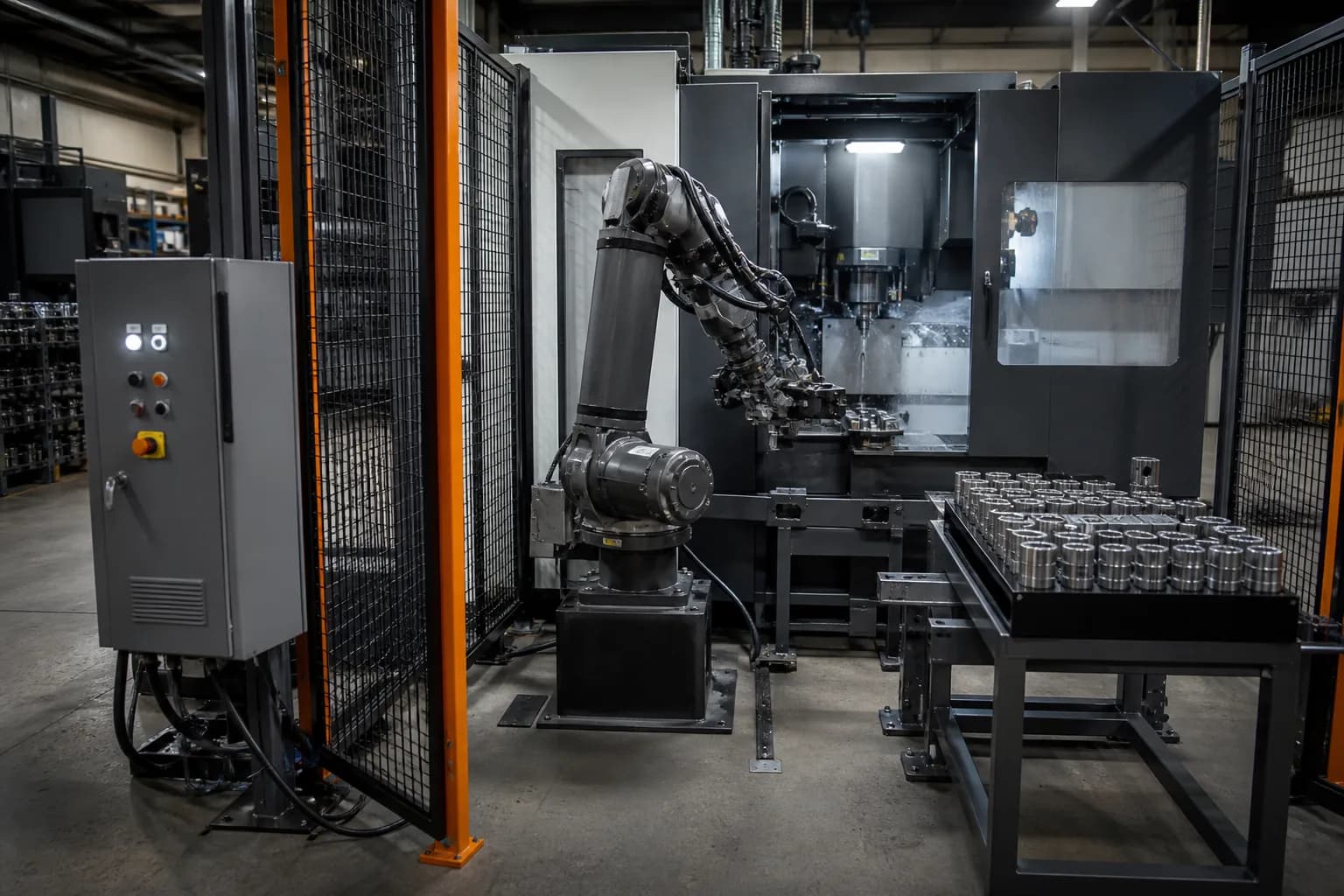 Yaskawa GP12 Handling Platform integrated with adjacent cell equipment
