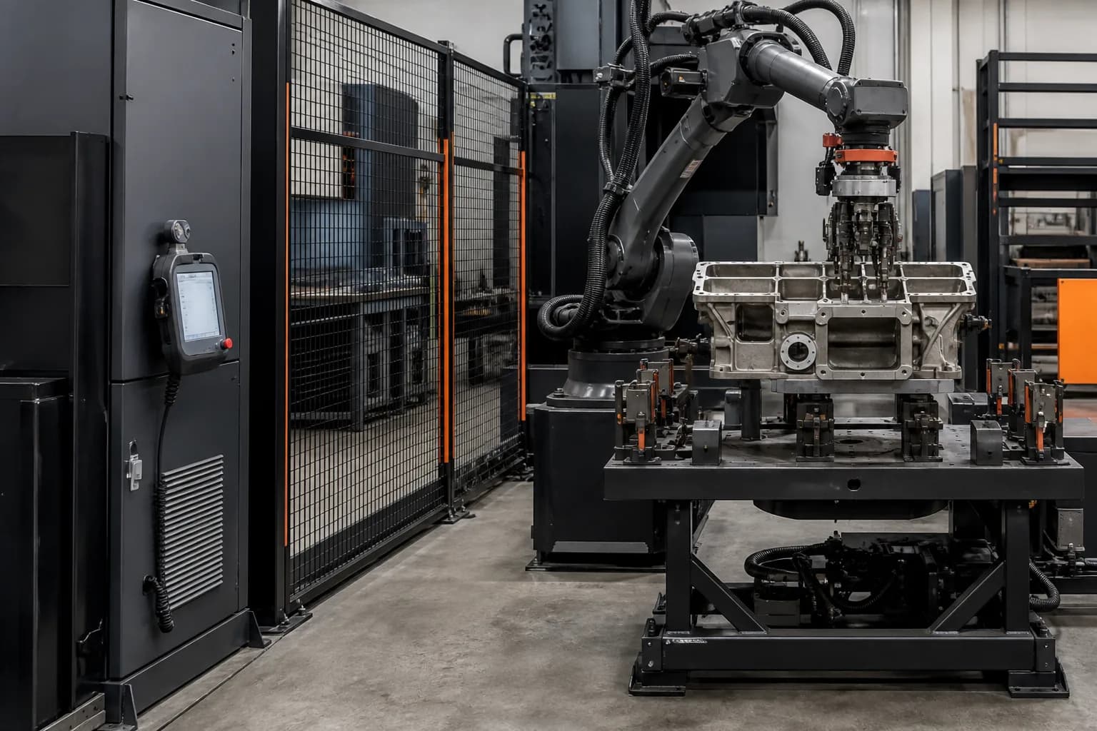 Yaskawa GP25 Handling Platform integrated with adjacent cell equipment