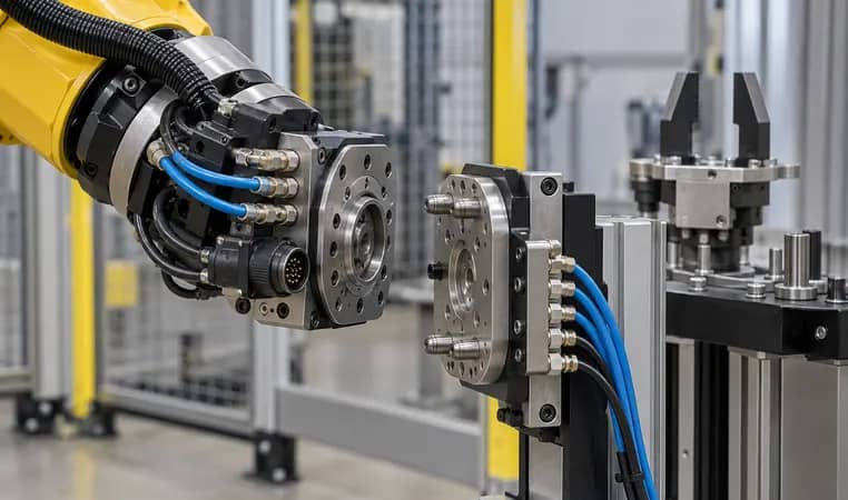 acoplador de herramienta robot sin marca en muelle protegido